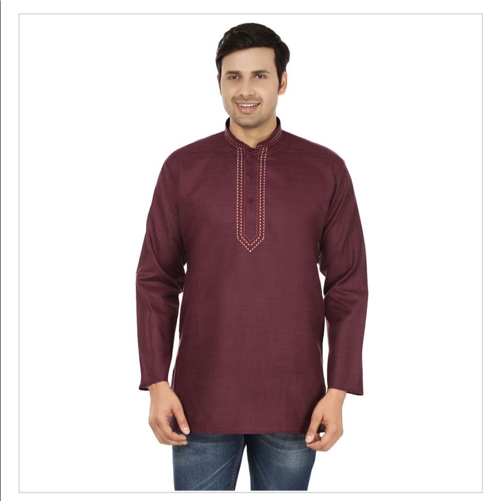 Maple Clothing India Short Kurta Maroon Size 42